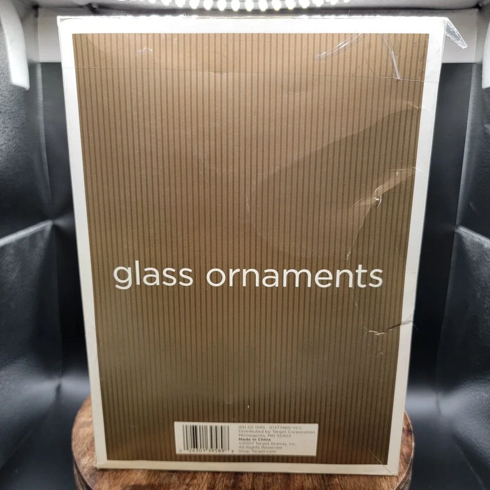 2007 Target 4 Count Glass Ornaments Gold